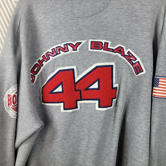 Vintage Johnny Blaze Boston 44 Size 2XL XXL Logo Hoodie Sweatshirt Hip Hop - Picture 9 of 10
